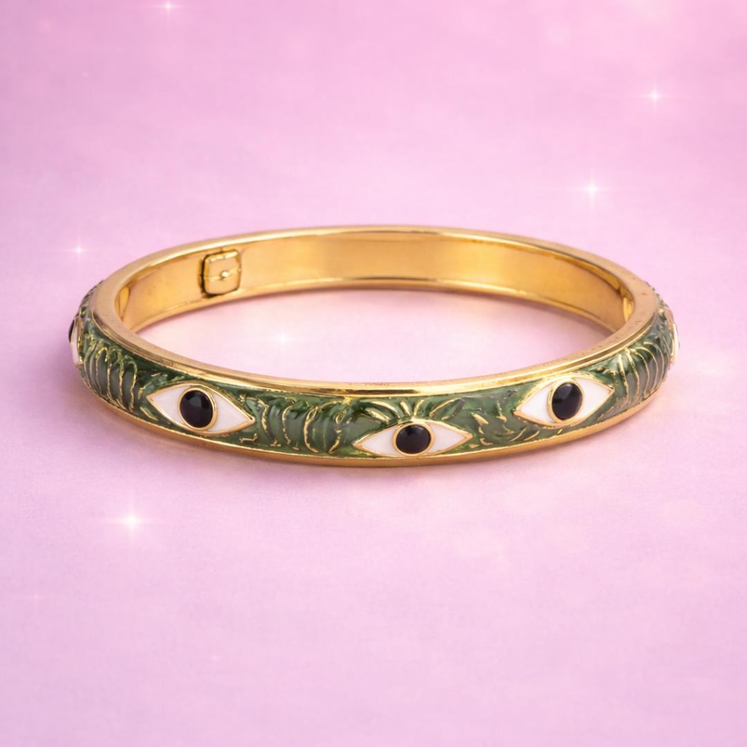 Drishti Verde Evil Eye Bracelet for Women & Girls | 18K Gold Plated Premium Demi-Fine Jewellery | Gift for Her | Tvayi