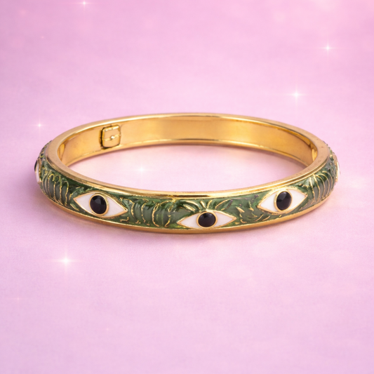 Drishti Verde Evil Eye Bracelet for Women & Girls | 18K Gold Plated Premium Demi-Fine Jewellery | Gift for Her | Tvayi