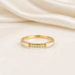 Elara White Enamel Spark Ring | Tvayi
