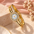 Gold plated quartz bracelet watch for women with crystal detailing – TVAYI