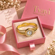 Gold plated bracelet watch for women in luxury pink gift box – TVAYI