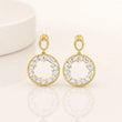 Eterna Diamond Circle Drop Earrings in 9KT Gold | Tvayi