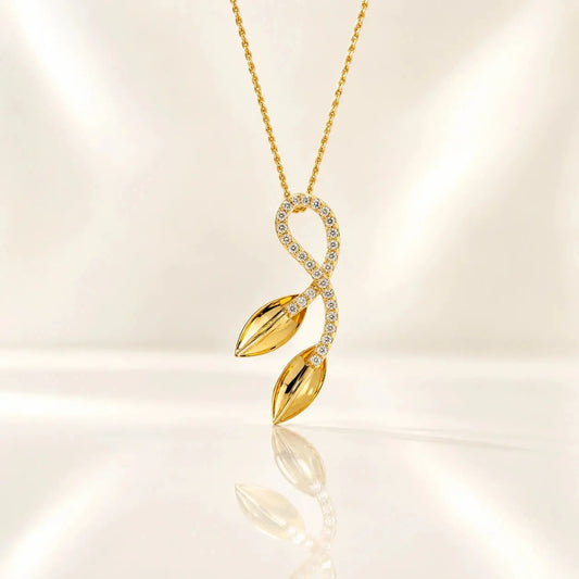 Eterna Infinity Leaf Lab-Grown Diamond Pendant | Tvayi