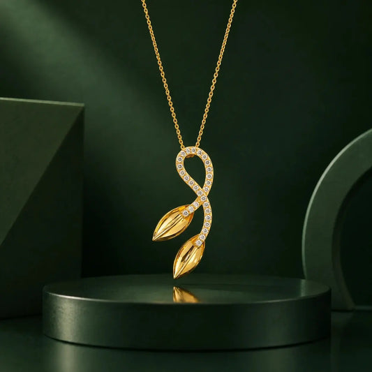 Eterna Infinity Leaf Lab-Grown Diamond Pendant | Tvayi