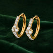 Flora Diamond Hoop Earrings in 9KT Gold | Tvayi