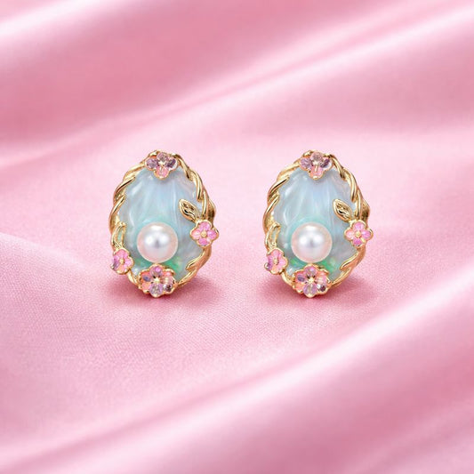 Flora Pearl Bloom Earrings – Gold-Plated Demi-Fine Jewellery | Tvayi