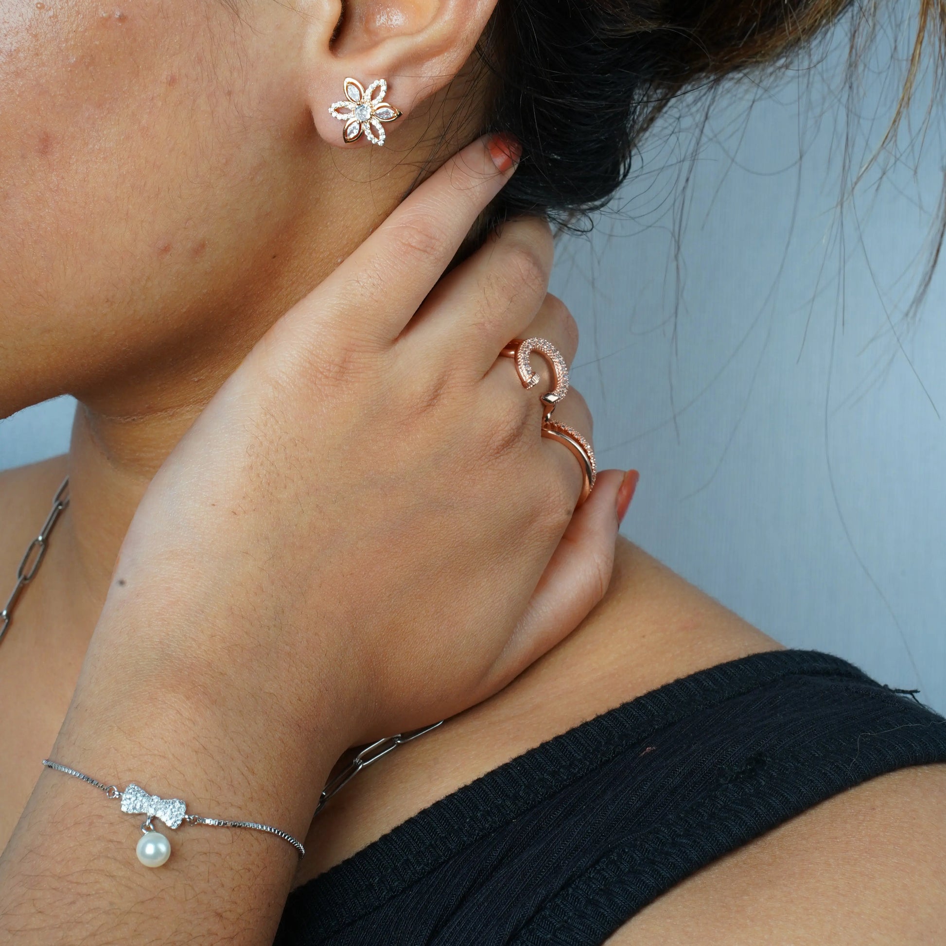 Floral Stud Earrings | Tvayi Jewellery