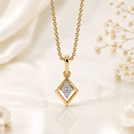 Geometric Spark Diamond Pendant Necklace Tvayi