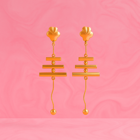 Geometric Gold Earrings for Women | 18K Gold Vermeil Demi-Fine Jewellery | Tvayi