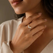 Gold Lab Grown Diamond Chevron Ring for Women | V Shape Diamond Ring | Tvayi
