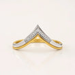Gold Lab Grown Diamond Chevron Ring for Women | V Shape Diamond Ring | Tvayi