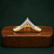 Gold Lab Grown Diamond Chevron Ring for Women | V Shape Diamond Ring | Tvayi