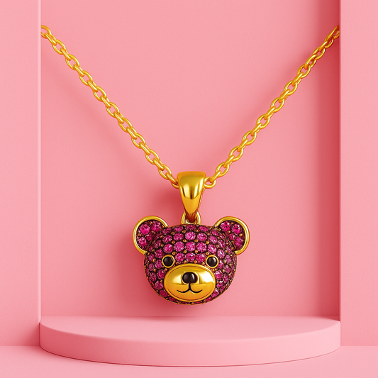 Bear Head Charm Pendant Necklace | Tvayi