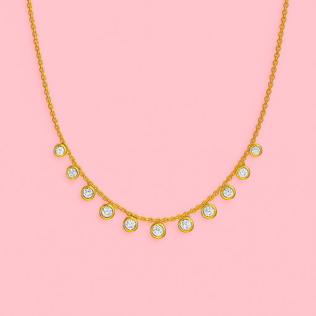 Dainty Zircon Drop Necklace | Tvayi Jewellery