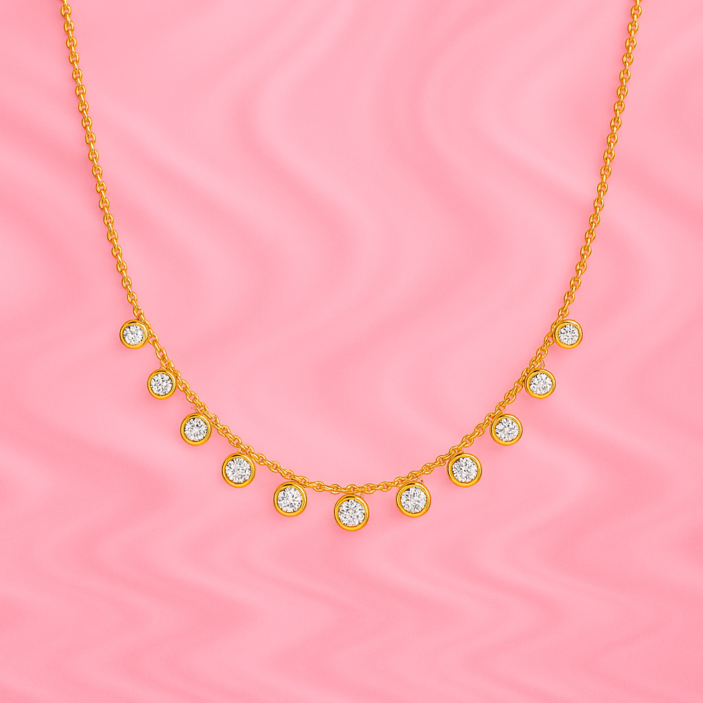 Dainty Zircon Drop Necklace | Tvayi Jewellery