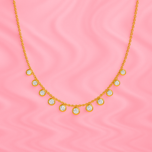Dainty Zircon Drop Necklace | Tvayi Jewellery