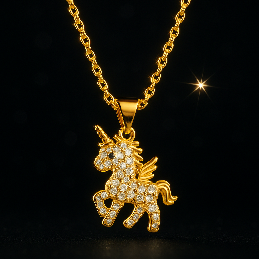 Golden Gallop Horse Charm Necklace | Tvayi
