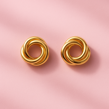 Gold Knot Stud Earrings | Tvayi