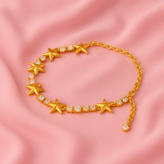 Starlight Zircon Gold Bracelet – Anti-Tarnish Demi Fine Jewellery | Tvayi
