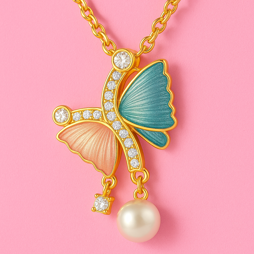 Butterfly pearl neckless | Tvayi