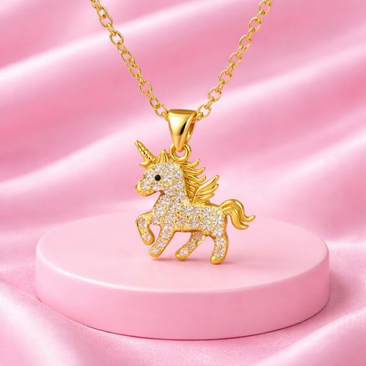 Golden Gallop Horse Charm Necklace | Tvayi