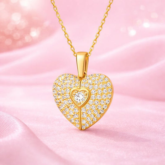 Heartshine Pendant Necklace – 18K Gold Plated | Demi-Fine Jewellery for Women | Tvayi