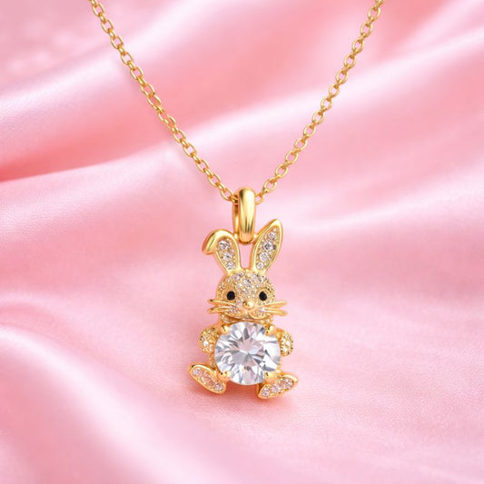 Honey Bunny Spark – 18K Gold Plated Bunny Pendant Necklace | Demi-Fine Jewellery | Premium Gift for Her | Tvayi