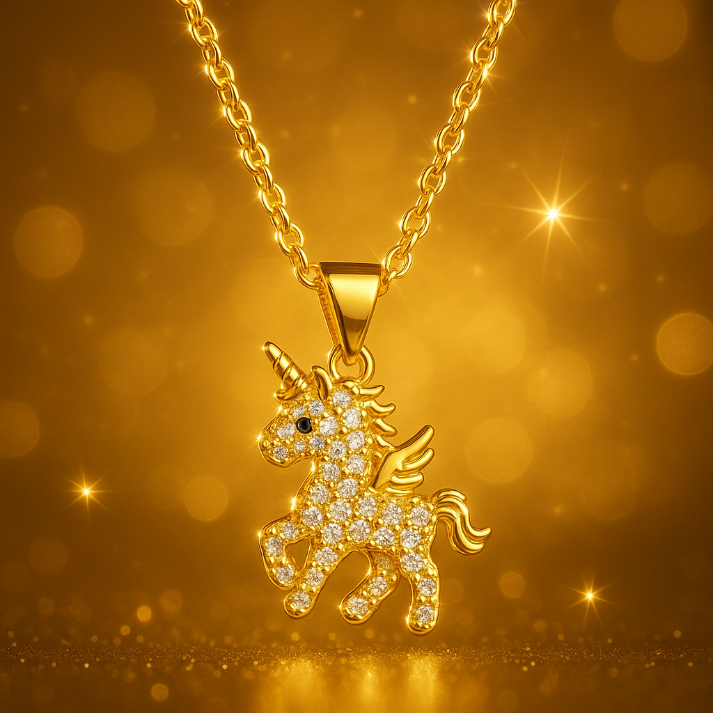 Golden Gallop Horse Charm Necklace | Tvayi