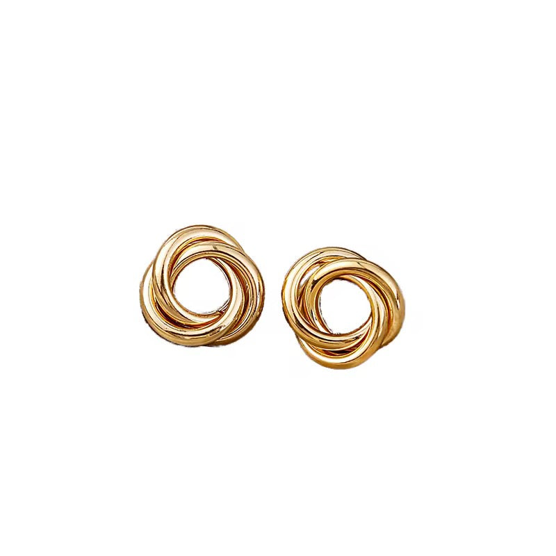 Contemporary Hoop Gold-Plated Earrings | Tvayi