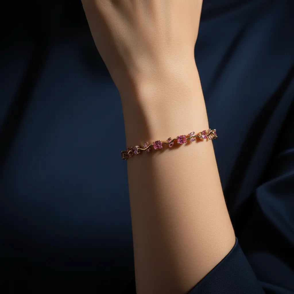 Pink Leaf bracelet | Tvayi