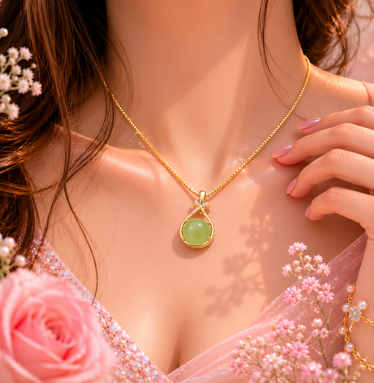 Green pearl necklace
