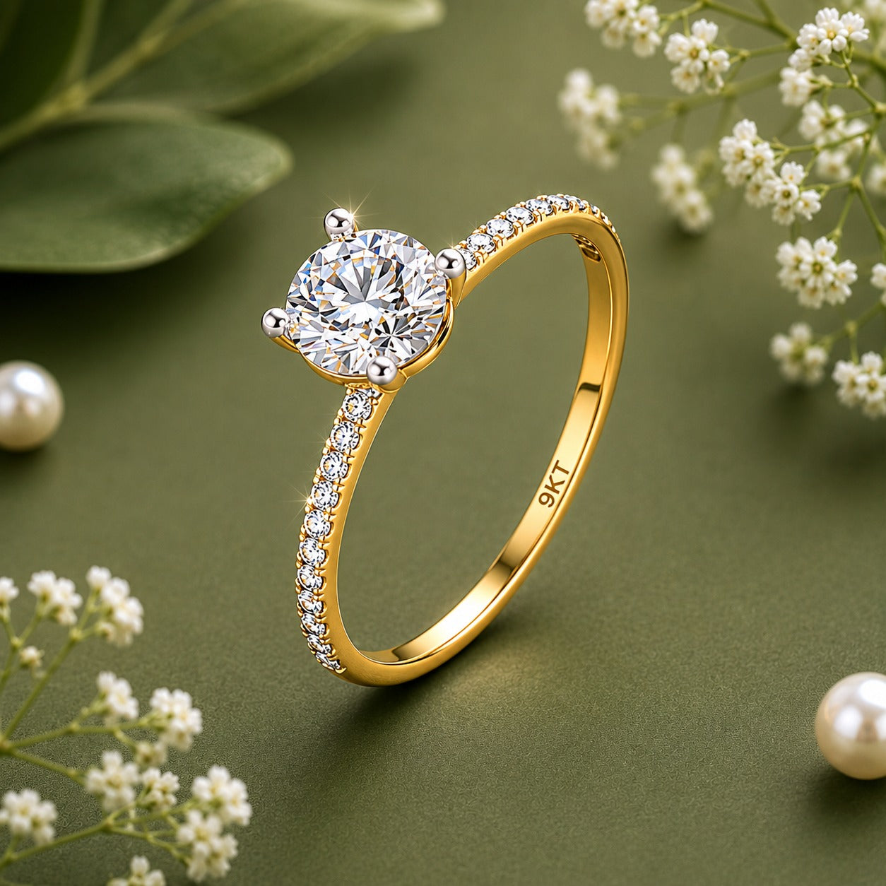 9Kt PRINCESS RING | Tvayi