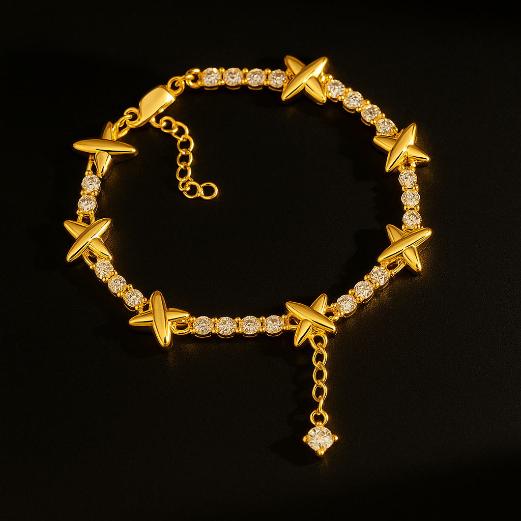 Starlight Zircon Gold Bracelet – Anti-Tarnish Demi Fine Jewellery | Tvayi