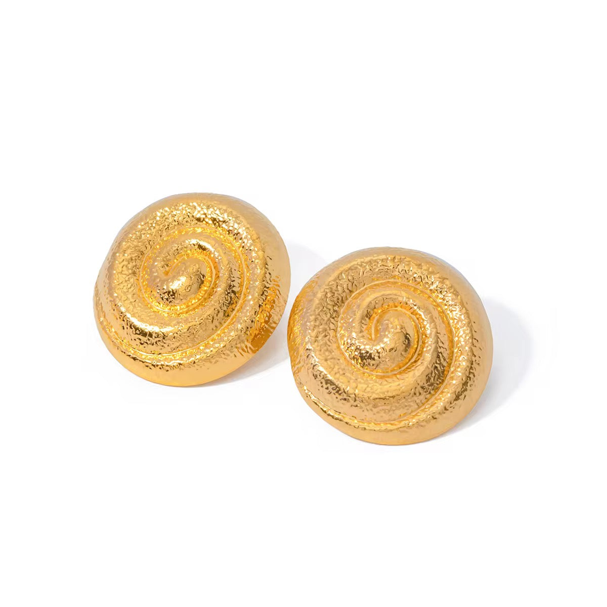 Golden Swirl Statement Studs – Anti-Tarnish Demi Fine Earrings | Tvayi