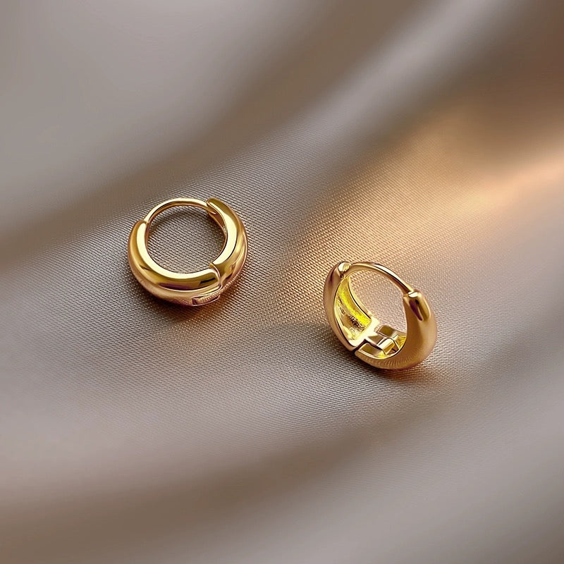 Minimal Gold Hoop Earrings for Women | 18K Gold Plated Demi-Fine Jewellery | Tvayi