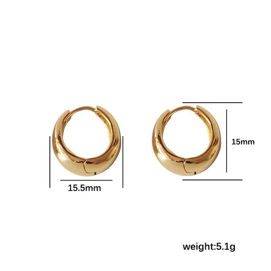 Minimal Gold Hoop Earrings for Women | 18K Gold Plated Demi-Fine Jewellery | Tvayi