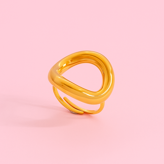 Infinity Curve Gold Ring | Tvayi Jewellery
