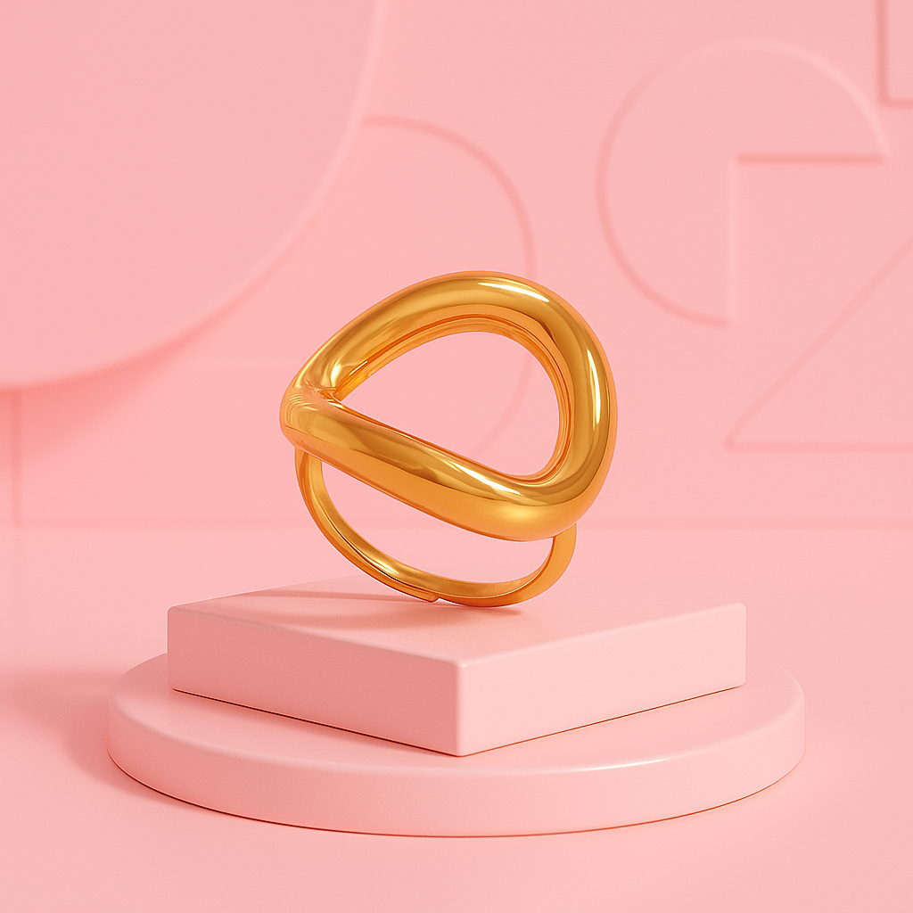 Infinity Curve Gold Ring | Tvayi Jewellery