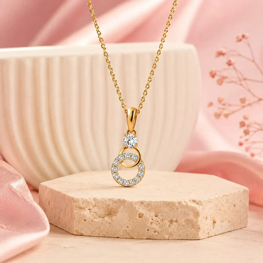 Infinity Duo Lab Grown Diamond Pendant Necklace – 9KT Gold | Tvayi