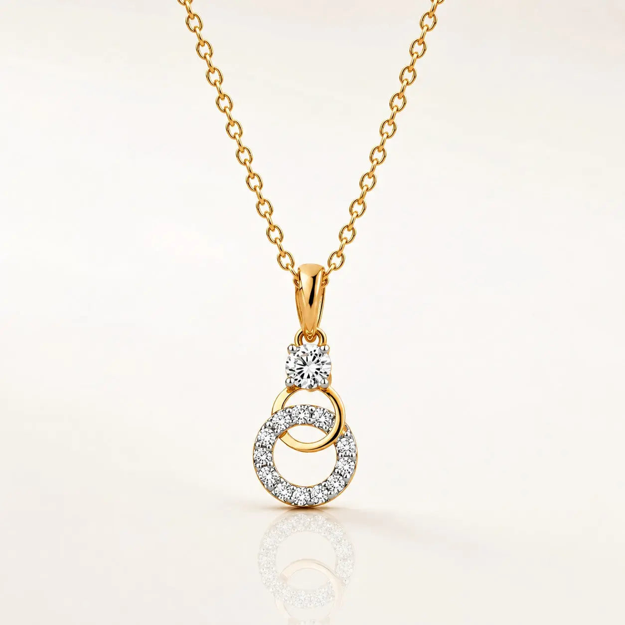 Infinity Duo Lab Grown Diamond Pendant Necklace – 9KT Gold | Tvayi