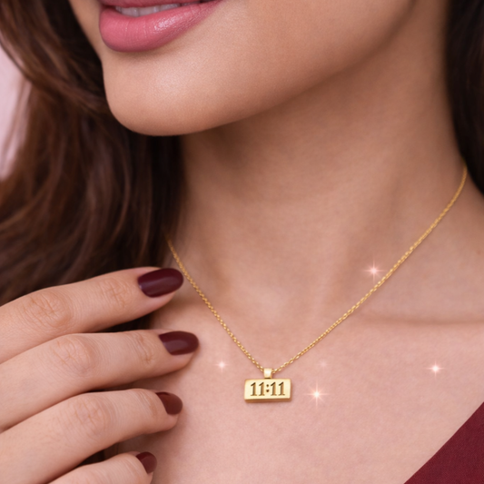 Tvayi 18K Gold Plated 11:11 Pendant Necklace for Women | Demi-Fine Jewellery | Tvayi