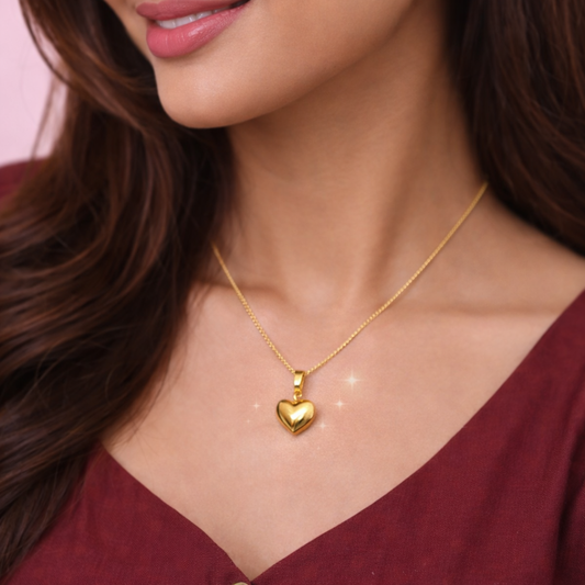 Tvayi 18K Gold Plated Heart Pendant Necklace for Women | Demi-Fine Jewellery | Tvayi
