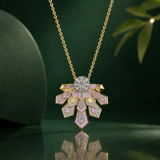 Lavender Cascade Lab-Grown Diamond Necklace | Tvayi