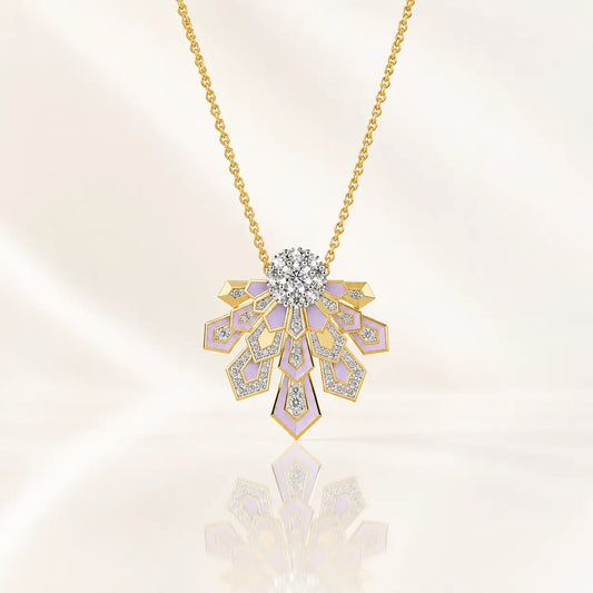 Lavender Cascade Lab-Grown Diamond Necklace | Tvayi
