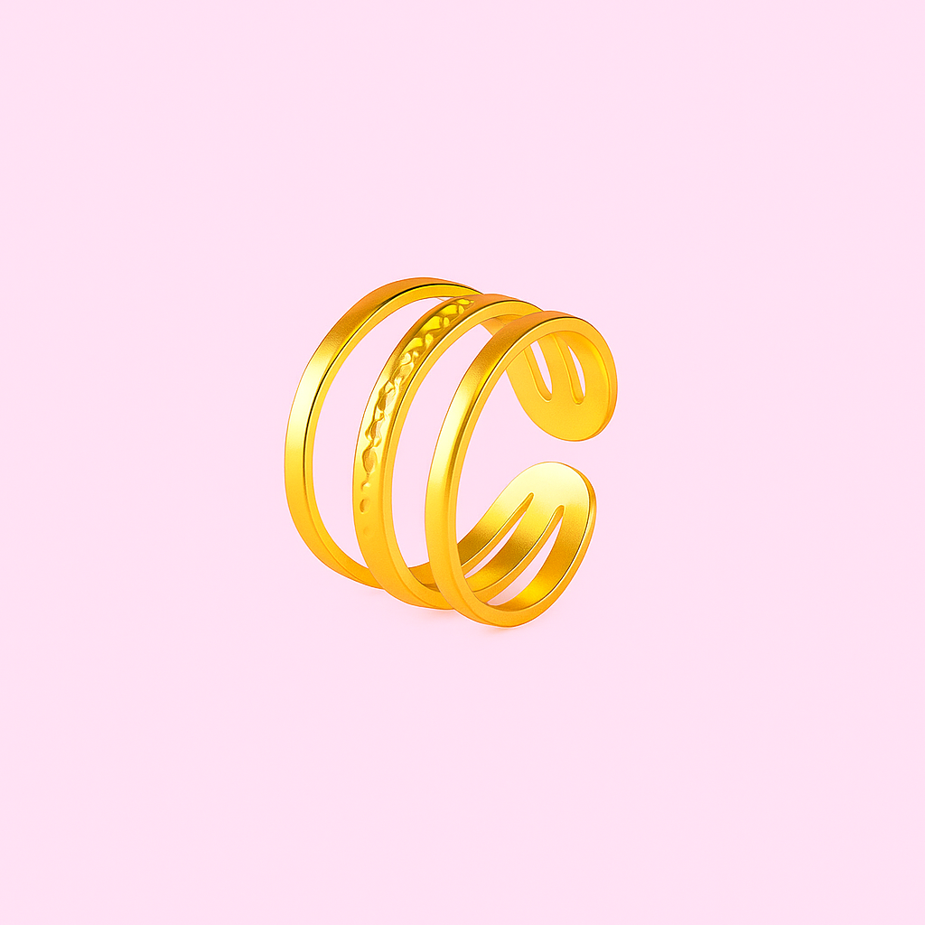 Layered Spiral Gold Ring | Tvayi Jewellery