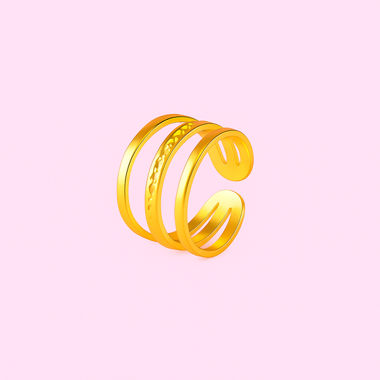 Layered Spiral Gold Ring | Tvayi Jewellery
