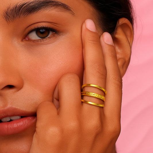 Layered Spiral Gold Ring | Tvayi Jewellery