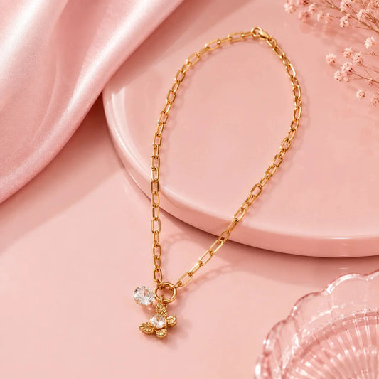 Liora Butterfly Charm 18k gold plated Necklace | Tvayi