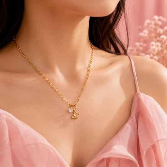Liora Butterfly Charm 18k gold plated Necklace | Tvayi