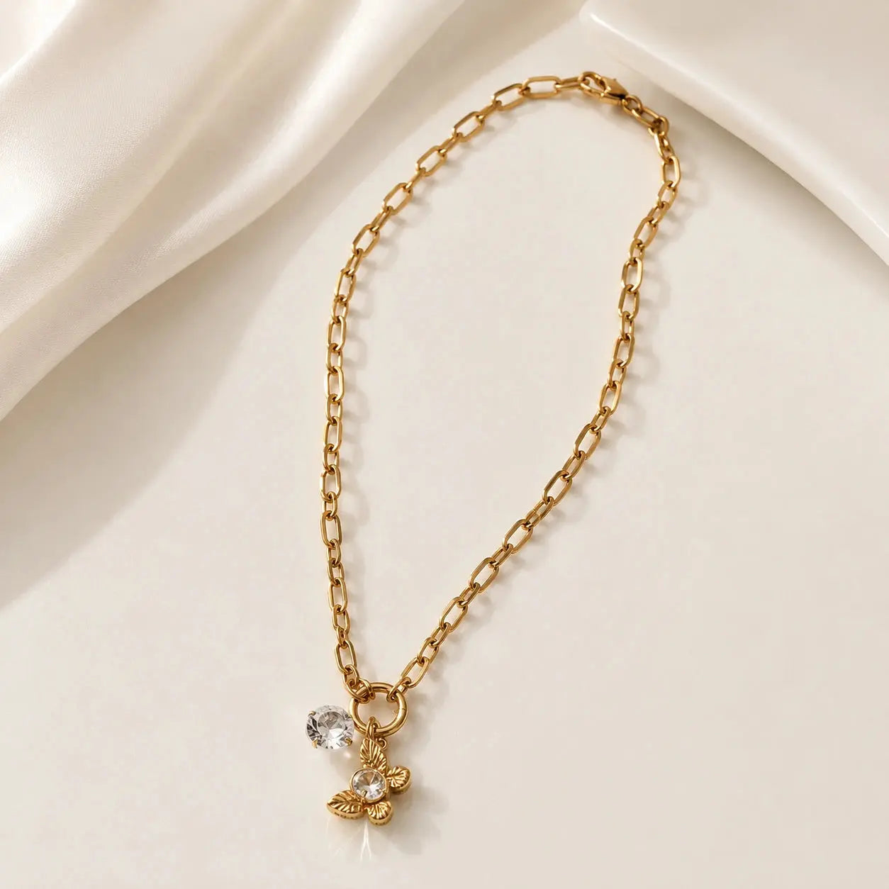 Liora Butterfly Charm 18k gold plated Necklace | Tvayi